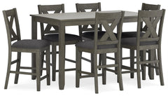 7-Piece Counter Height Dining Set with Upholstered Bar Stools