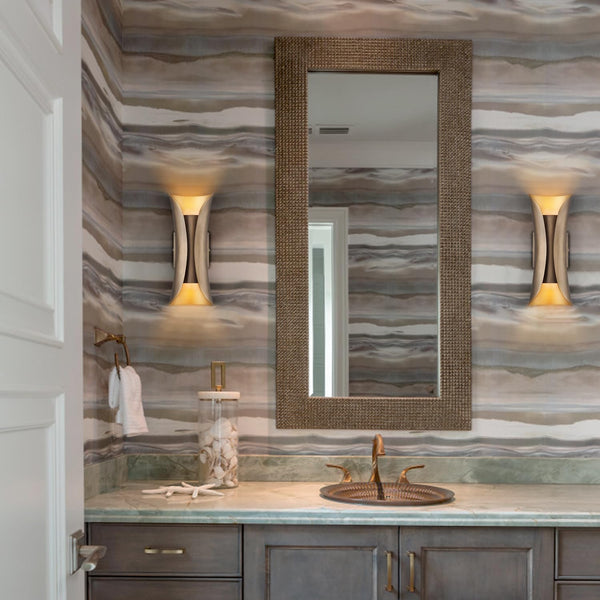 2-Light Brushed Brass Wall Sconce