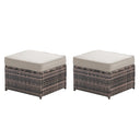 2-Piece Patio Sofa Ottomans with 4.3" Thick Cushions