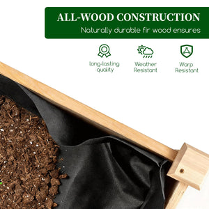 Wood Raised Garden Bed with Legs & Liner