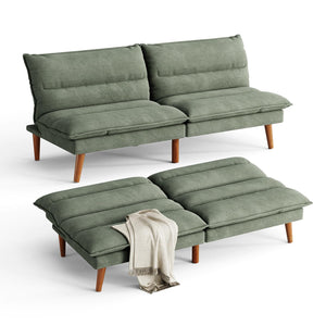 Corduroy Futon Sofa Bed with Adjustable Backrest