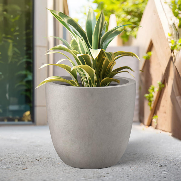Round Concrete Planter 18-Inch