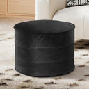 Genuine Leather Pouf Ottoman Footstool