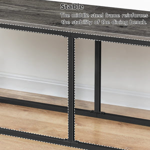 Industrial Dining Bench 47.2 Inch — Engineered Wood & Metal Frame