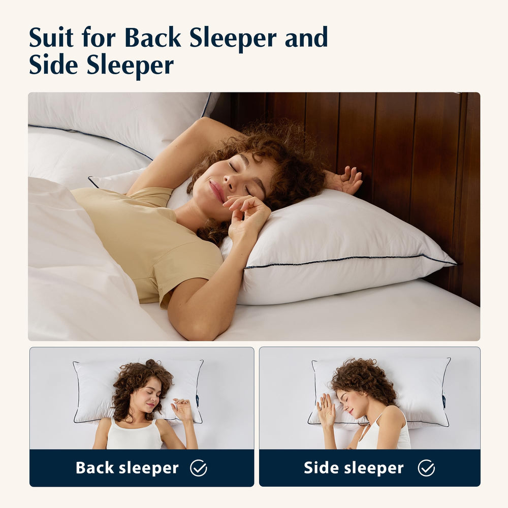 Feather & Down Bed Pillows – Hotel Quality, Medium Support