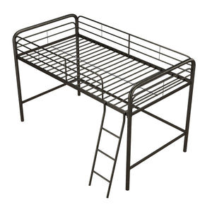 Junior Metal Loft Bed with Ladder & Guardrails – Twin & Full
