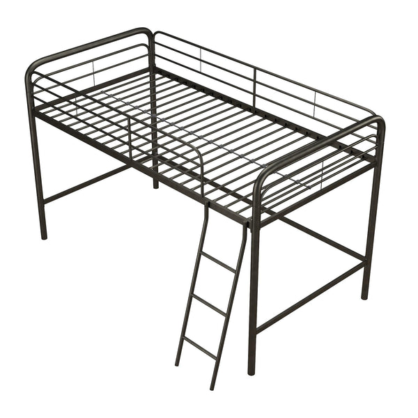 Junior Metal Loft Bed with Ladder & Guardrails – Twin & Full