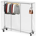 Industrial Z-Base Garment Rack with Cover, 500 lb Capacity