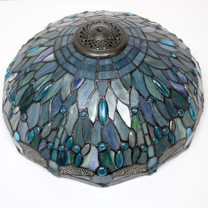 Tiffany Dragonfly Stained Glass Table Lamp – Sea Blue, 16x24 Inch