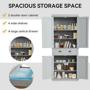 72" Kitchen Pantry Storage Cabinet with Drawer & Adjustable Shelves