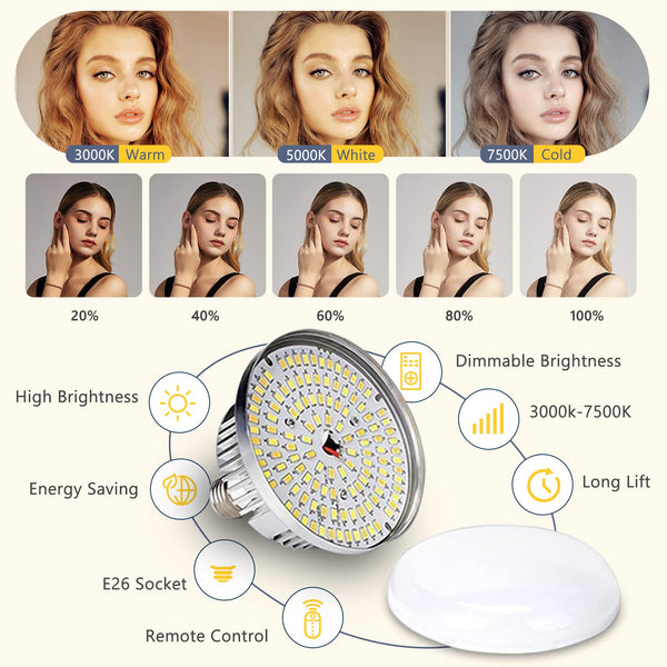 Softbox Photography Lighting Kit with LED Bulbs & Tripod Stands