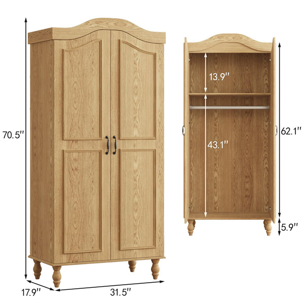 Arched Armoire Wardrobe Closet with 2 Doors