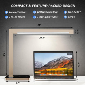 LED Desk Lamp with Charging Station & Type-C Port
