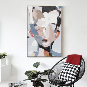 Abstract Face Framed Canvas Wall Art 45x30