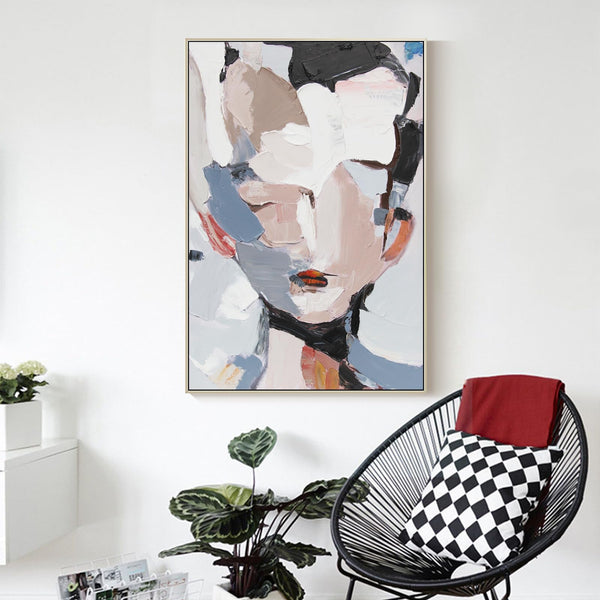 Abstract Face Framed Canvas Wall Art 45x30