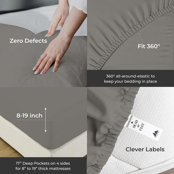 Egyptian Cotton Sateen Sheet Set – Deep Pocket, Hotel Quality