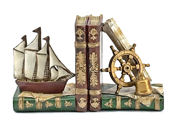 Nautical Pirate Ship Bookends