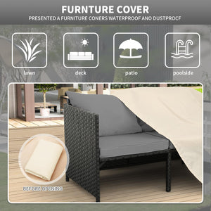3-Piece Outdoor PE Rattan Patio Conversation Set
