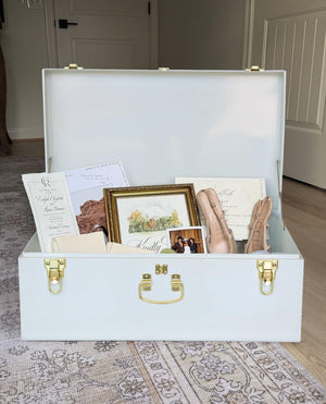 Metal Storage Trunk Set with Locking Clasps