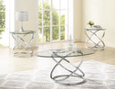 3-Piece Chrome & Glass Occasional Table Set