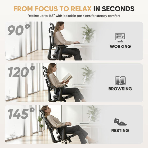 Ergonomic Mesh Office Chair with Lumbar Support & Adjustable Armrests