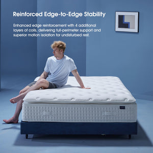 King Size Hybrid Pillow Top Mattress – 14 Inch Medium Plush