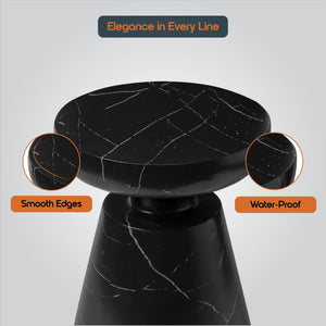 Round Fiberstone Pedestal Side Table