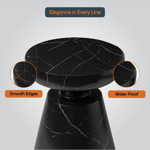 Round Fiberstone Pedestal Side Table