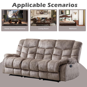 Manual Recliner Sofa Set – 4-Seat Fabric Living Room Set