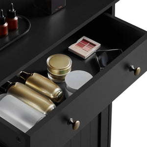 Storage Cabinet with 4 Drawers, 2 Doors & Adjustable Shelves