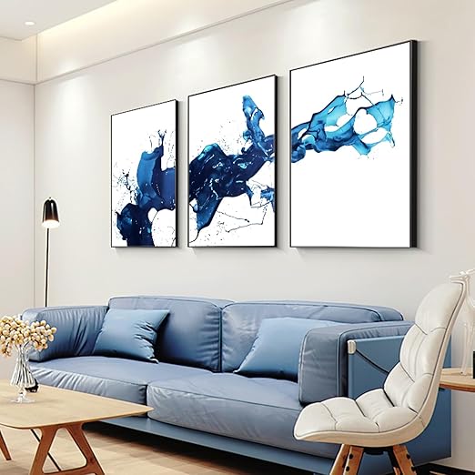 Abstract Geometric Wall Art Set – 3-Piece Framed Prints, 24x32 Inches
