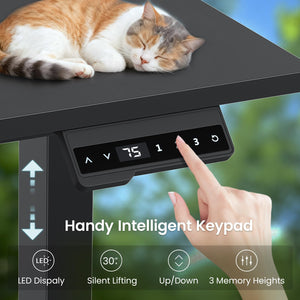 L-Shaped Electric Standing Desk with Storage