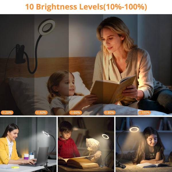 Clip-On Desk Lamp with Dimmable LED