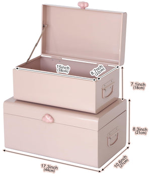 Large Decorative Storage Boxes Set of 2 with Cloud Handle
