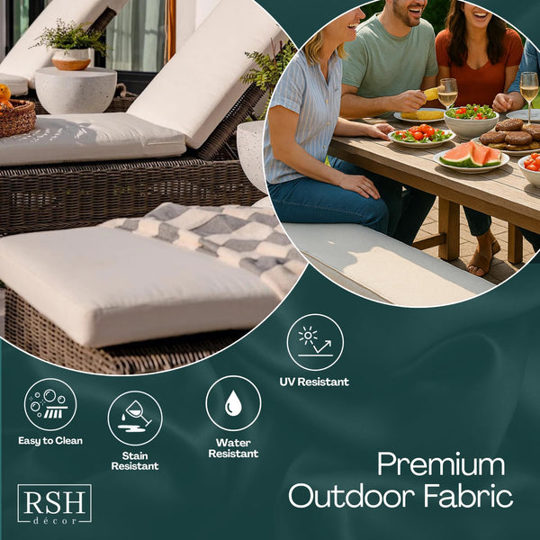 Outdoor Square Throw Pillows Set of 2 – 20"x20" All-Weather Spun Polyester