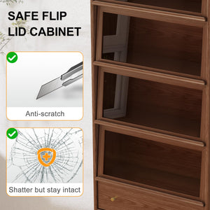 5-Tier Bookcase with LED Lights & Glass Doors