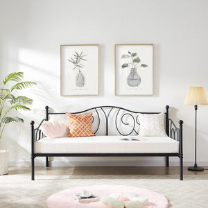 Twin Metal Daybed Frame with Classic Headboard