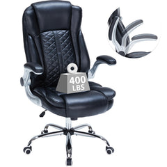 High-Back Ergonomic Office Chair with Flip-Up Armrests