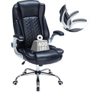 High-Back Ergonomic Office Chair with Flip-Up Armrests