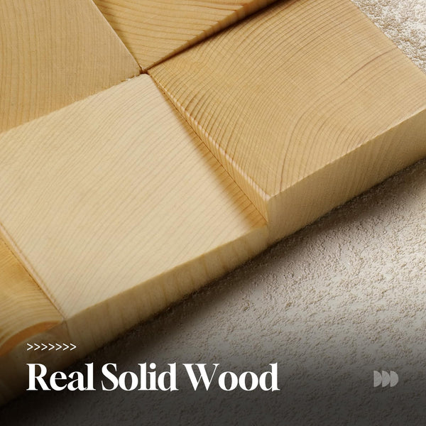 3D Solid Wood Block Wall Art – Geometric Minimalist Square Panel