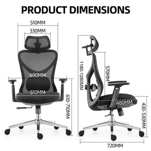 Ergonomic Mesh Office Chair with 3D Adjustable Headrest & Lumbar Support
