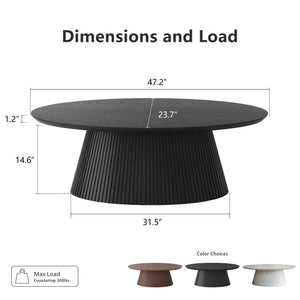 Oval Coffee Table with Fluted Design