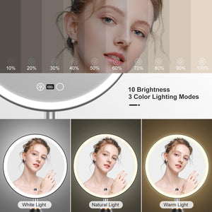 LED Makeup Mirror with Lights & 10x Magnification