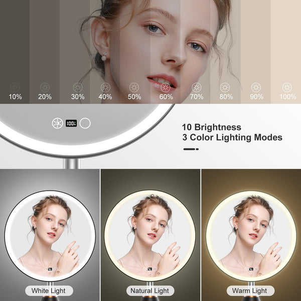 LED Makeup Mirror with Lights & 10x Magnification