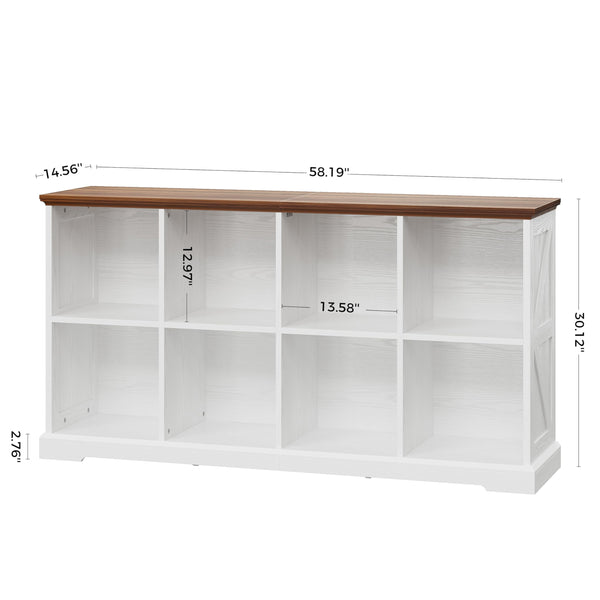 8-Cube Storage Organizer with Farmhouse Bookshelf