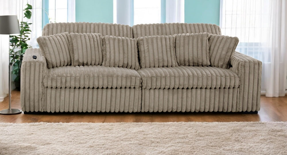 Convertible Sectional Sofa with Power Recliner & USB Charging