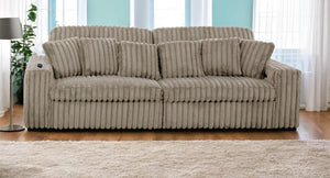 Convertible Sectional Sofa with Power Recliner & USB Charging