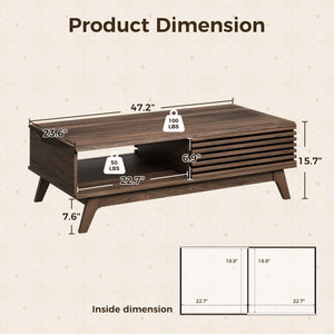 Coffee Table with Storage and Sliding Doors