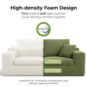 78" Corduroy Loveseat Sofa – Deep Seat, No Assembly Required