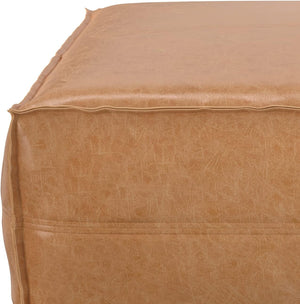 Extra Large Square Faux Leather Pouf Ottoman